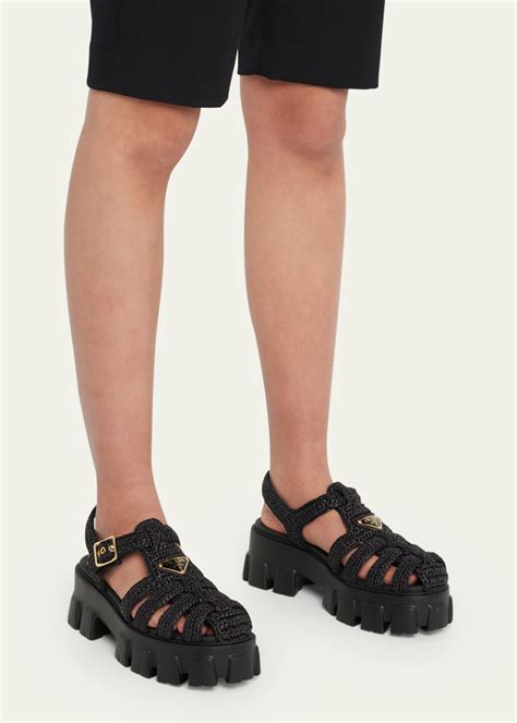 prada monolith fisherman sandal|prada ladies sandals.